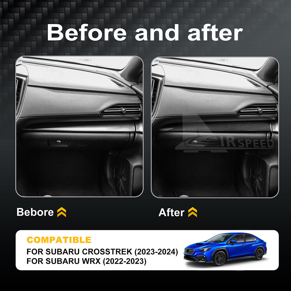 For Subaru WRX 2023-2024 REAL HARD Carbon Fiber Passenger Dashboard Cover Black - detail view 3
