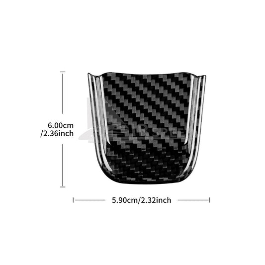 Real Hard Carbon Fiber Steering Wheel Chin Cover Sticker For Fiat 500 2020-2023 - detail view