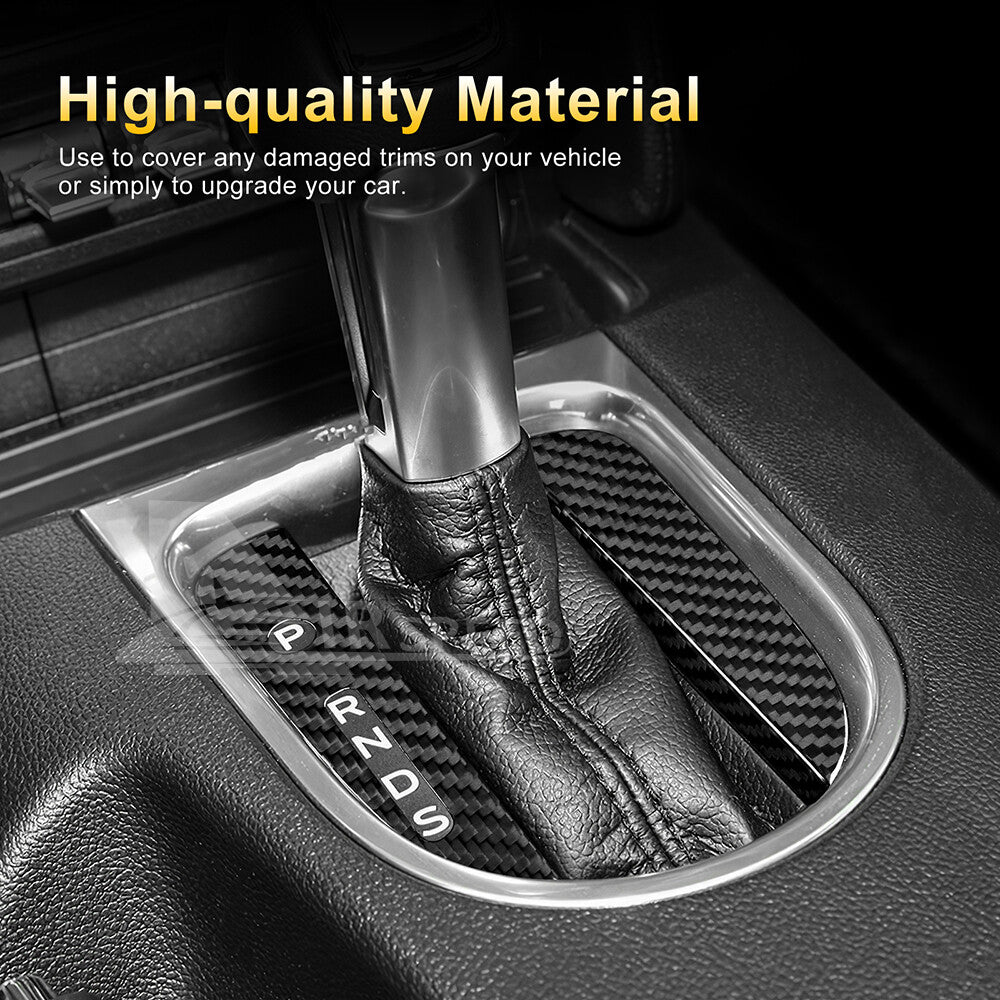 For Ford Mustang 2015-2023 Gear Shift Console Panel Cover REAL HARD Carbon Fiber - detail view 5