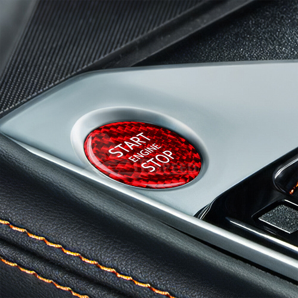 For Nissan Altima 2020-2023 HARD RED Carbon Fiber Start Stop Engine Button Cover - detail view 4