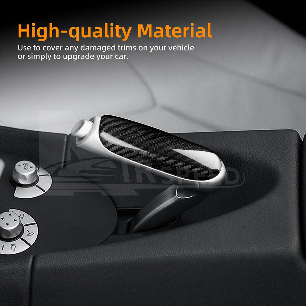 For Benz SLK 2004-2010 Center Handbrake Decorative Cover HARD Black Carbon Fiber - detail view 5