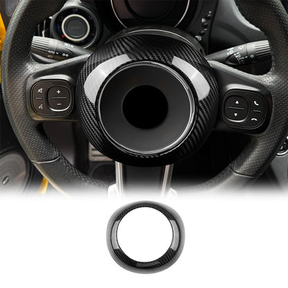 For FIAT 500 500C Abarth 595 2016-2024 Steering Wheel Center Cover Carbon Fiber - product view