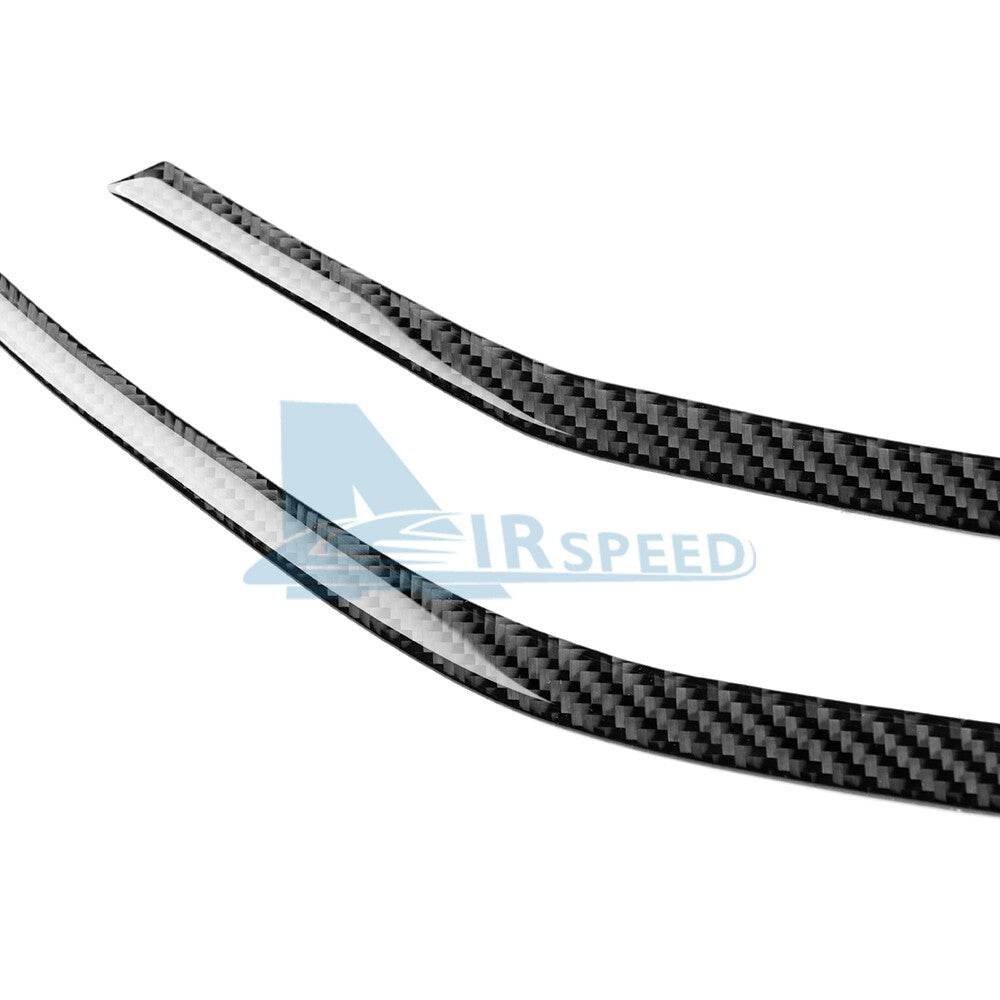 For Ford Mustang 2024-2025 Headlight Eyebrow Eyelid Strip Sticker Carbon Fiber（U.S. Stock）