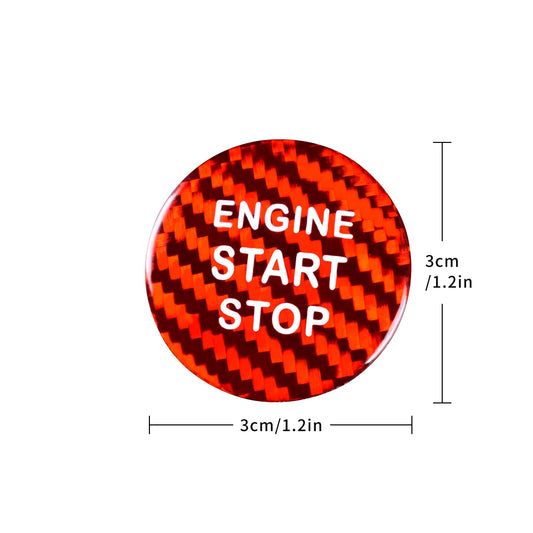 Toyota Lexus 070 Red Solid Carbon Fiber One Touch Start Sticker - detail view