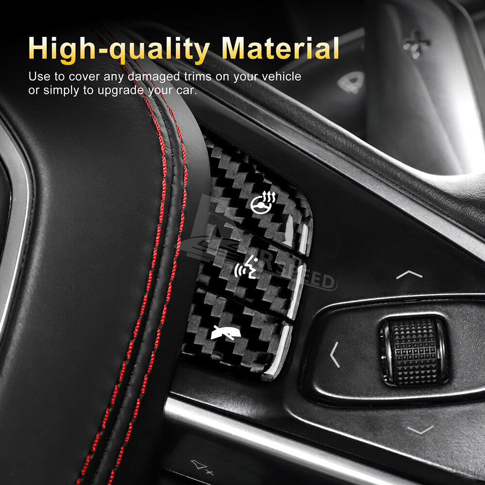 For Corvette C8 20-2023 Steering Wheel Switch Panel Cover REAL HARD Carbon Fiber