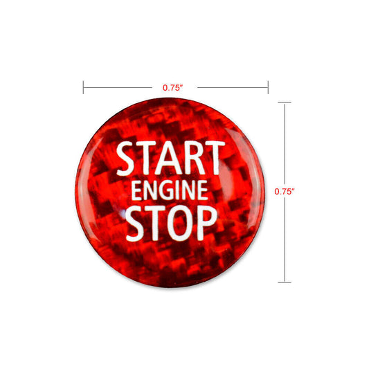 Red Real Carbon Fiber Car Start Button Sticker For BMW Mini R55 R56 R57 R58 R59 - detail view
