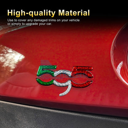For Abarth 595 695 2012-2024 Italy Flag Carbon Fiber Co-Pilot Decor Stickers - detail view 6