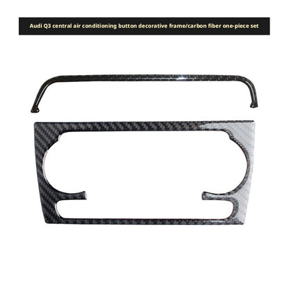 For Audi Q3 2013-2018 AC Knob Frame Trim Black Carbon Fiber LHD RHD Interior（U.S. Stock）