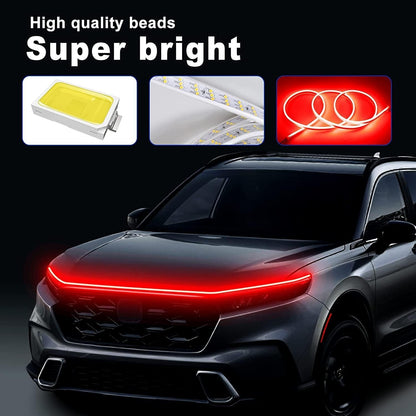 For Universal 1.5M Two-Color Engine Cover LED Light Bar Red Yellow - FREE GIFT
