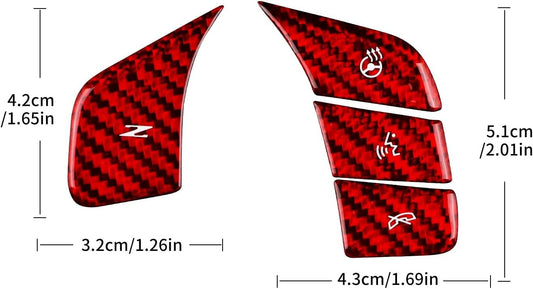 For C8 Corvette 20-23 Red Hard Carbon Heat & Voice Control Button Cover