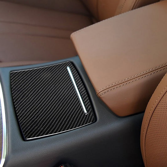 For Audi A6 A7 S6 S7 12-18 Water Cup Holder Cover Plate Trim Black Carbon Fiber（U.S. Stock）