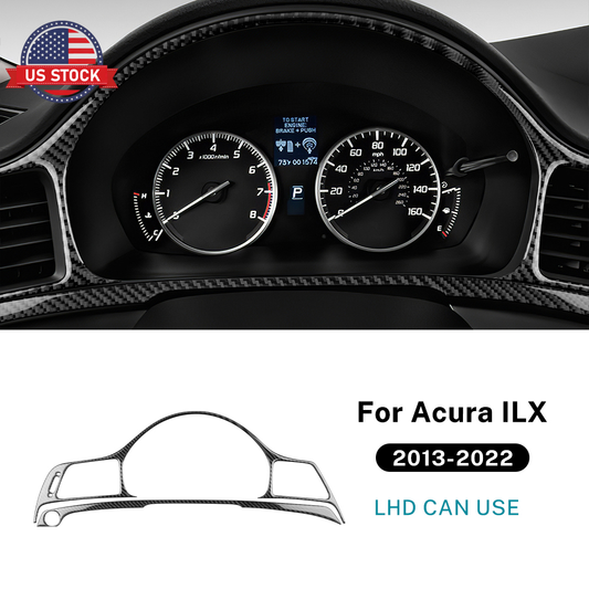 Black Car Speedometer Frame Sticker Trim Carbon Fiber for Acura ILX 2013-2022（U.S. Stock）