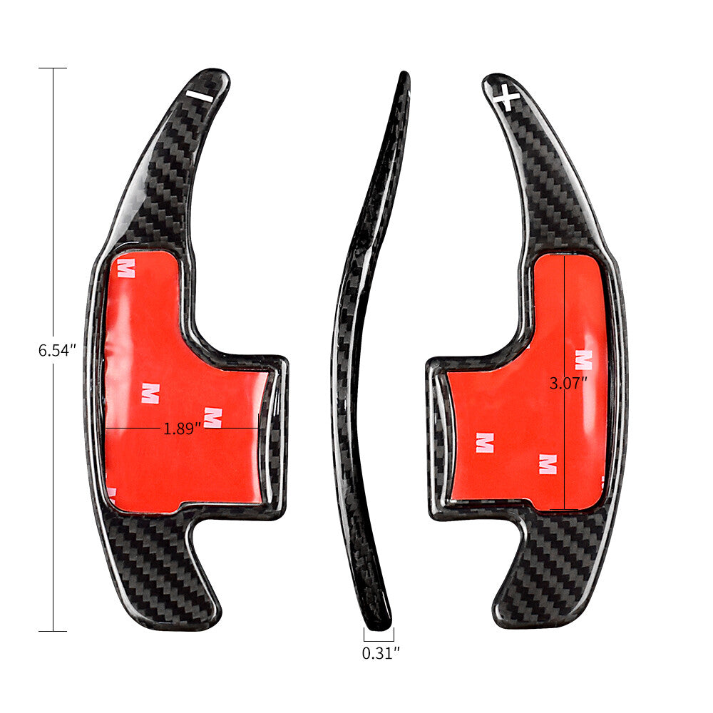 Real Carbon Fiber For Mustang 2015-2023 Steering Wheel Paddle Shifter Extension - detail view