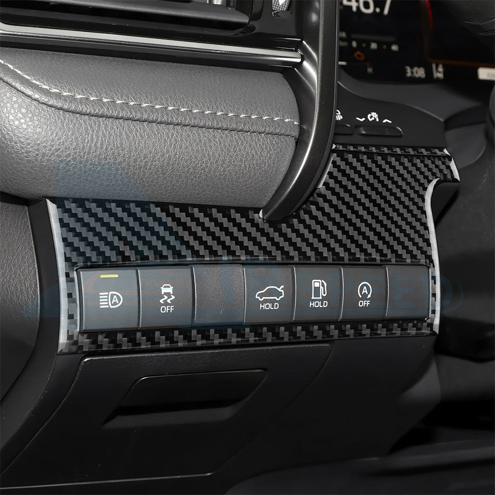 Black Car Headlight Switch Panel Sticker Carbon Fiber For Toyota Camry 2018-2024（U.S. Stock）