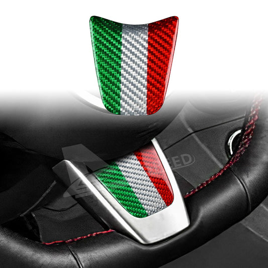 For FIAT 500 Abarth 595 20-23 Italy Flag Carbon Fiber Steering Wheel Chin Cover - product view