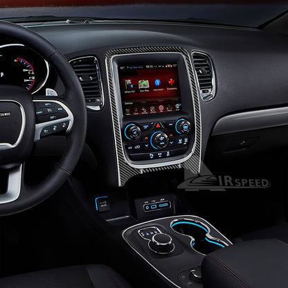 Black Center Console Cover Sticker Carbon Fiber For Dodge Durango 2014-2020（U.S. Stock）