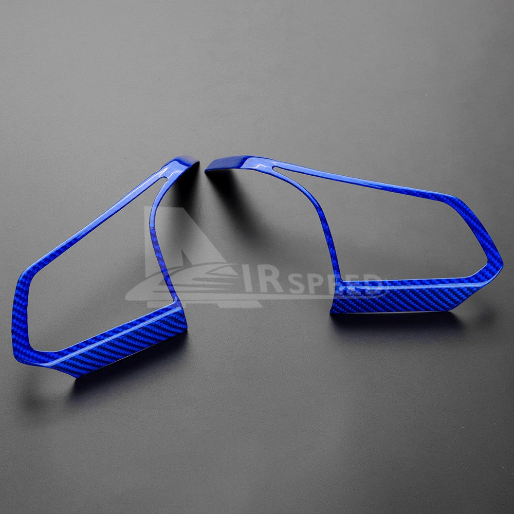 Steering Wheel Button Frame Sticker Blue Carbon Fiber for Corvette C8 2020-2025