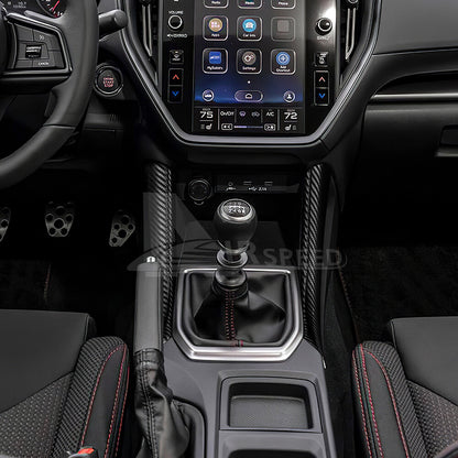 REAL HARD Carbon Fiber Gear Shift Side Panel Cover For Subaru WRX STI 2022-2023 - detail view 5