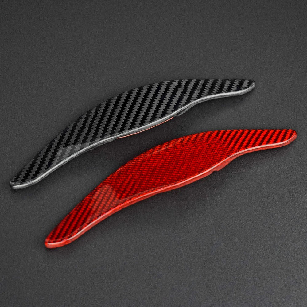For KIA Stinger (CK) 2017-19 Red Carbon Steering Wheel Paddle Shifter Extension - detail view 8