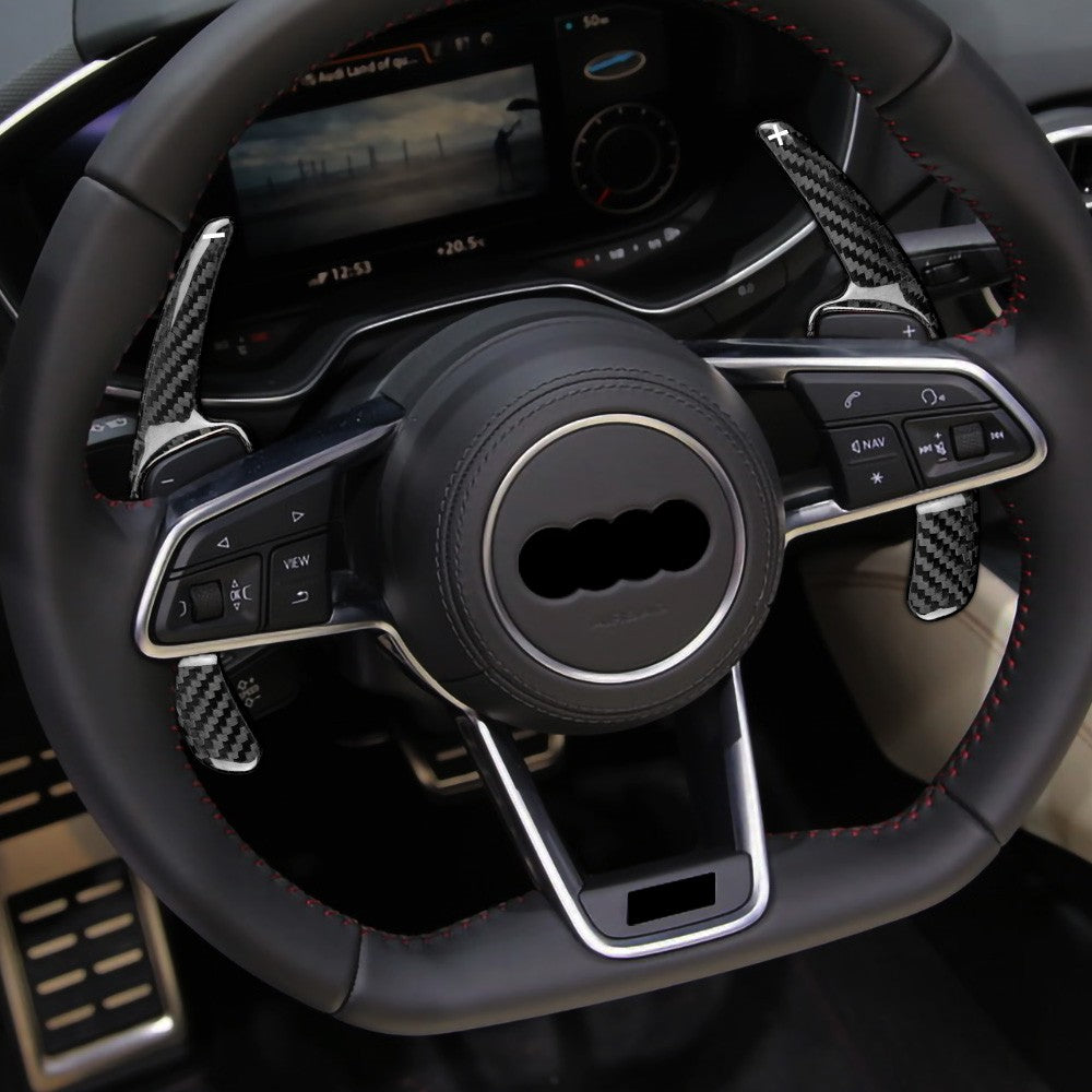 For Audi Q2 Q5 Q7 TT TTS 2014-19 Real Carbon Fiber Steering Wheel Paddle Shifter - detail view 6