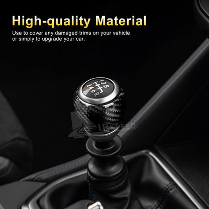 REAL HARD Carbon Fiber Gear Shift Head Knob Cover Black For Subaru WRX STI 22-23 - detail view 4