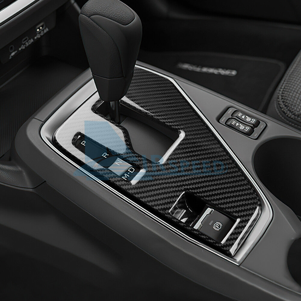 For Subaru Crosstrek 2024-25 BlACK REAL HARD Carbon Fiber Gear Shift Panel Cover - detail view 9