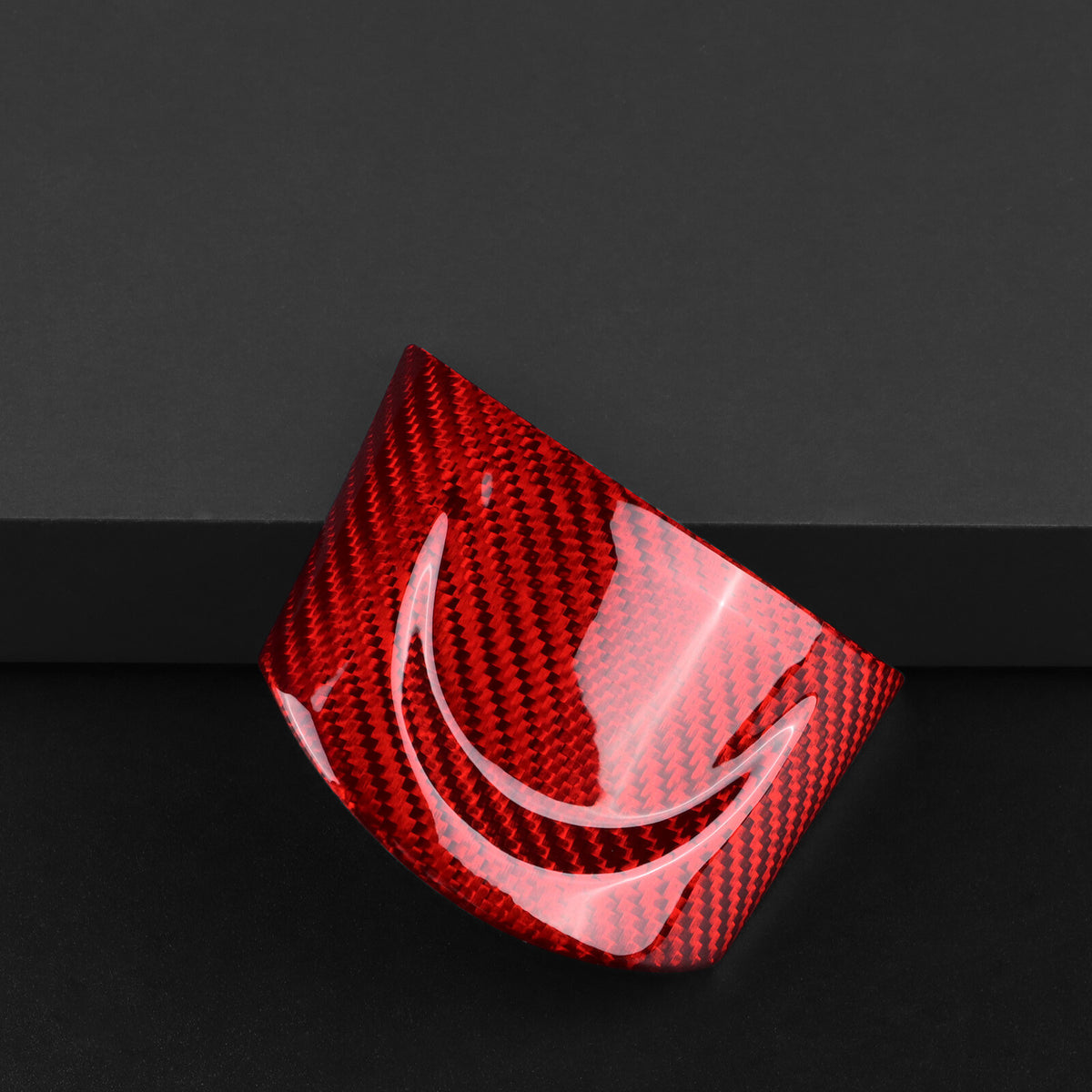 For Mini R55 R56 R57 R60 07-2015 REAL HARD Carbon Fiber Steering Wheel Cover Red - detail view 7