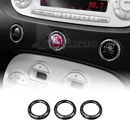 Carbon Fiber Warning Light Button Cover for FIAT 500 2008-2023 Abarth 595 12-23 - product view