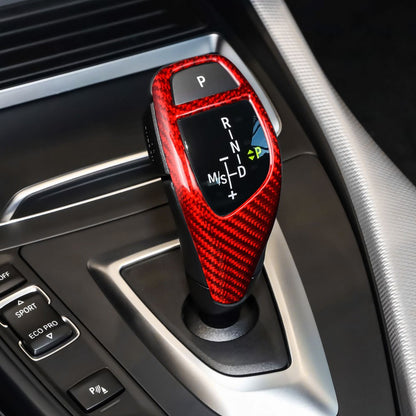 For BMW F30 Red Hard Carbon Fiber Gear Shift Knob B Type Universal Fit - product view
