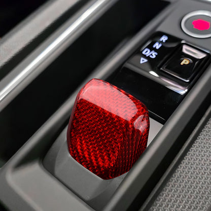 Seat Leon 2020-2025 Auto Red Hard Carbon Fiber Gear Shift Knob Cover Universal - detail view 8