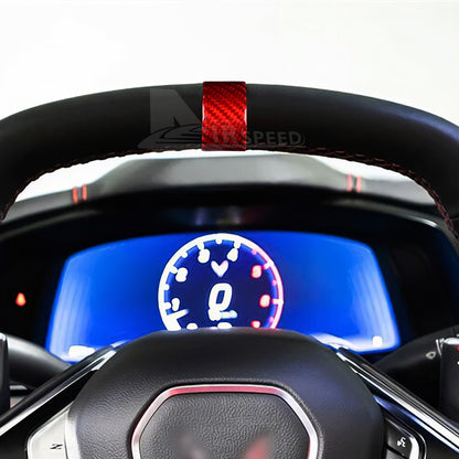 For Corvette C8 2020-2023 Real Hard Carbon Fiber Steering Wheel Trim Ring Cover