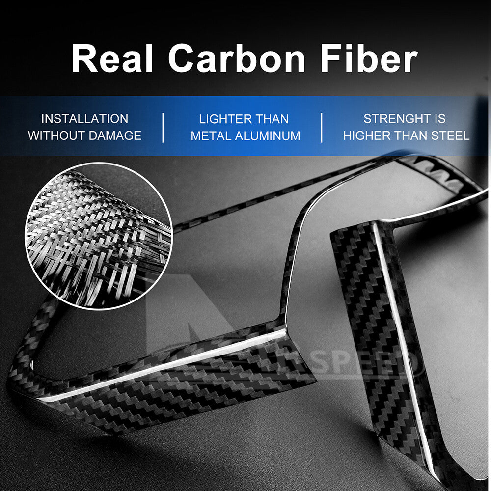 REAL HARD Carbon Fiber For Corvette C8 20-23 Steering Wheel Outer Frame BLACK