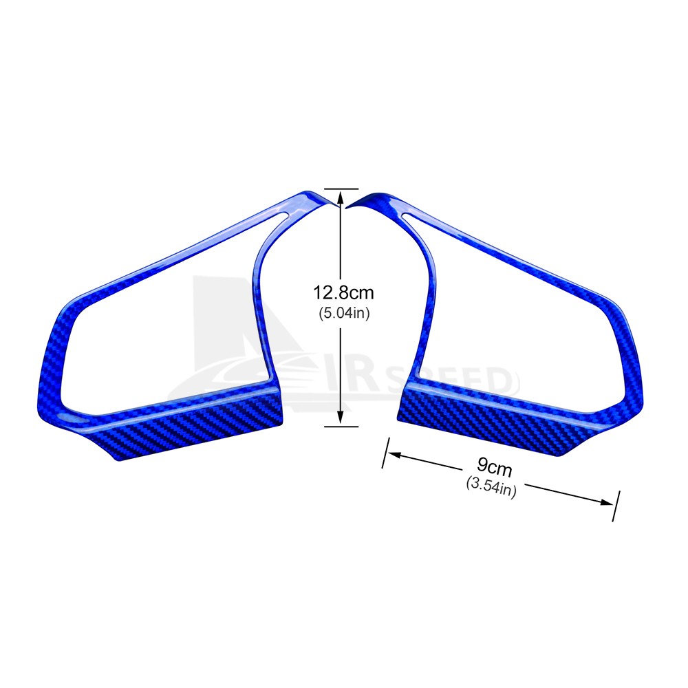 Steering Wheel Button Frame Sticker Blue Carbon Fiber for Corvette C8 2020-2025