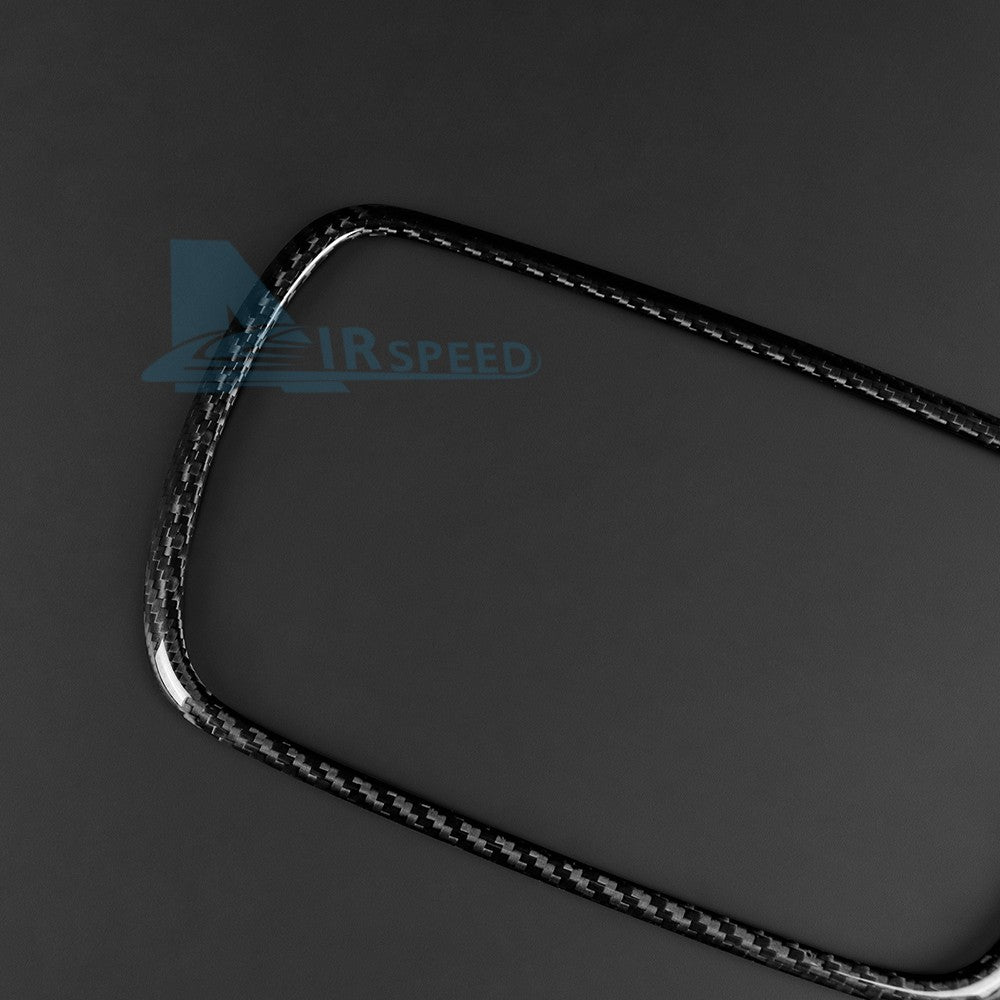For FIAT 500 Abarth 595 2016-2024 Car Navigation Frame Cover Carbon Fiber Black - detail view 9