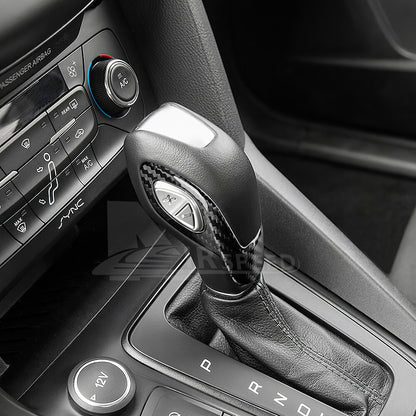 Real Hard Carbon Fiber Inner Gear Shift Knob Cover Trim For Ford Focus 2012-2018 - detail view 7