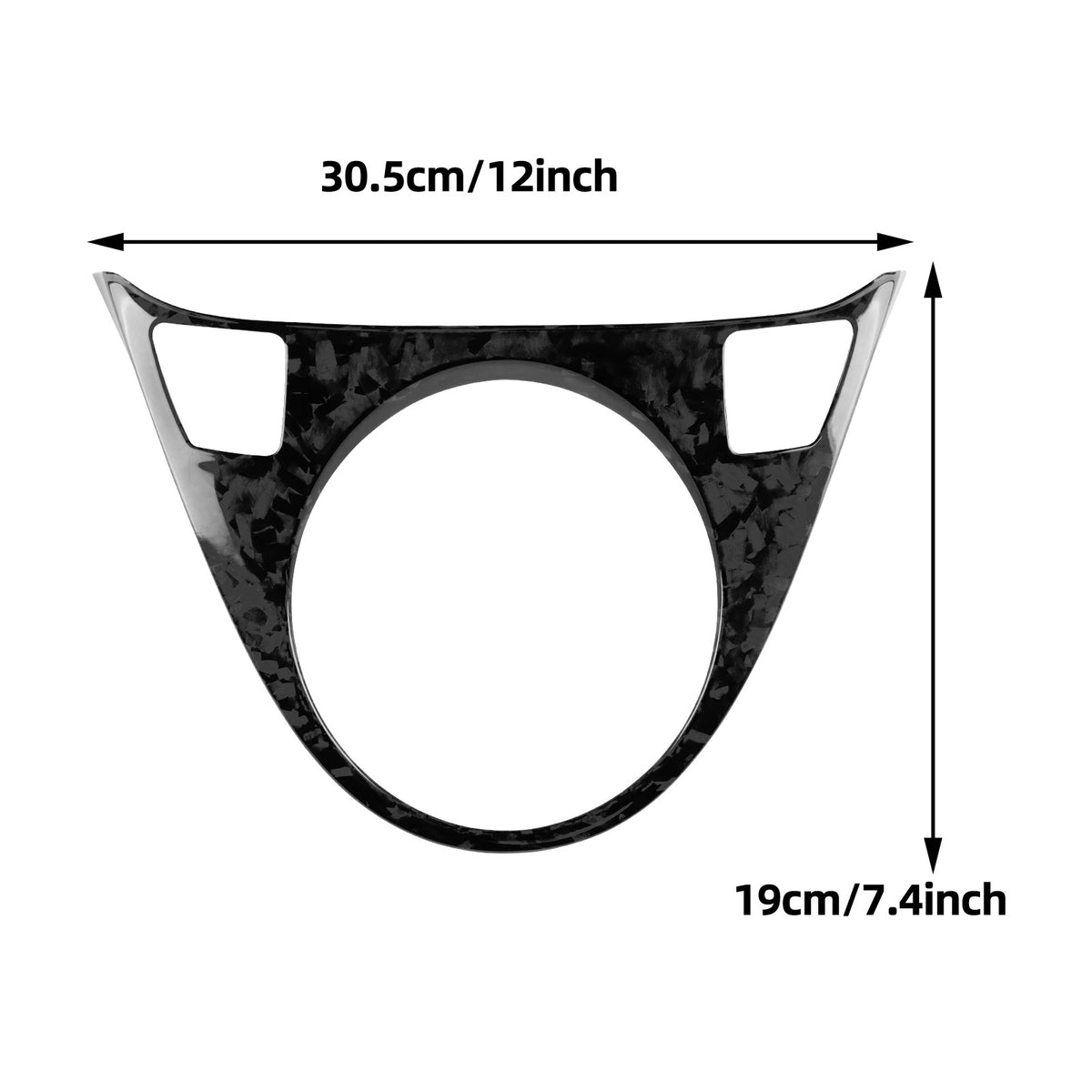 Forged Carbon Fiber Gear Shift Frame Cover for FIAT 500 08-15 Abarth 595 12-15 - detail view