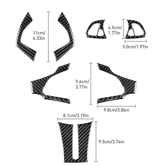 Steering Wheel Button Chin Stickers Carbon Fiber for BMW Z4 E85 E86 2003-2008 - detail view