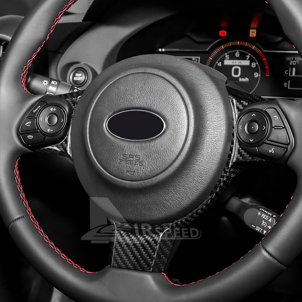 Steering Wheel Frame Cover HARD Carbon Fiber for Subaru BRZ Toyota 86 2017-2023 - detail view 6