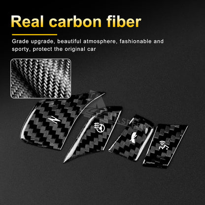 For Corvette C8 20-2023 Steering Wheel Switch Panel Cover REAL HARD Carbon Fiber