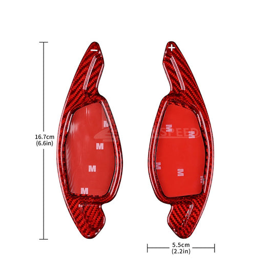 For Audi RS RS3 RS4 RS5 R8 TT 2017-2022 Steering Wheel Paddle Shifter Red Trim - detail view