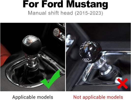 Hard Carbon Shift Knob 2Pcs For Ford Mustang Manual 15-23 Black - detail view