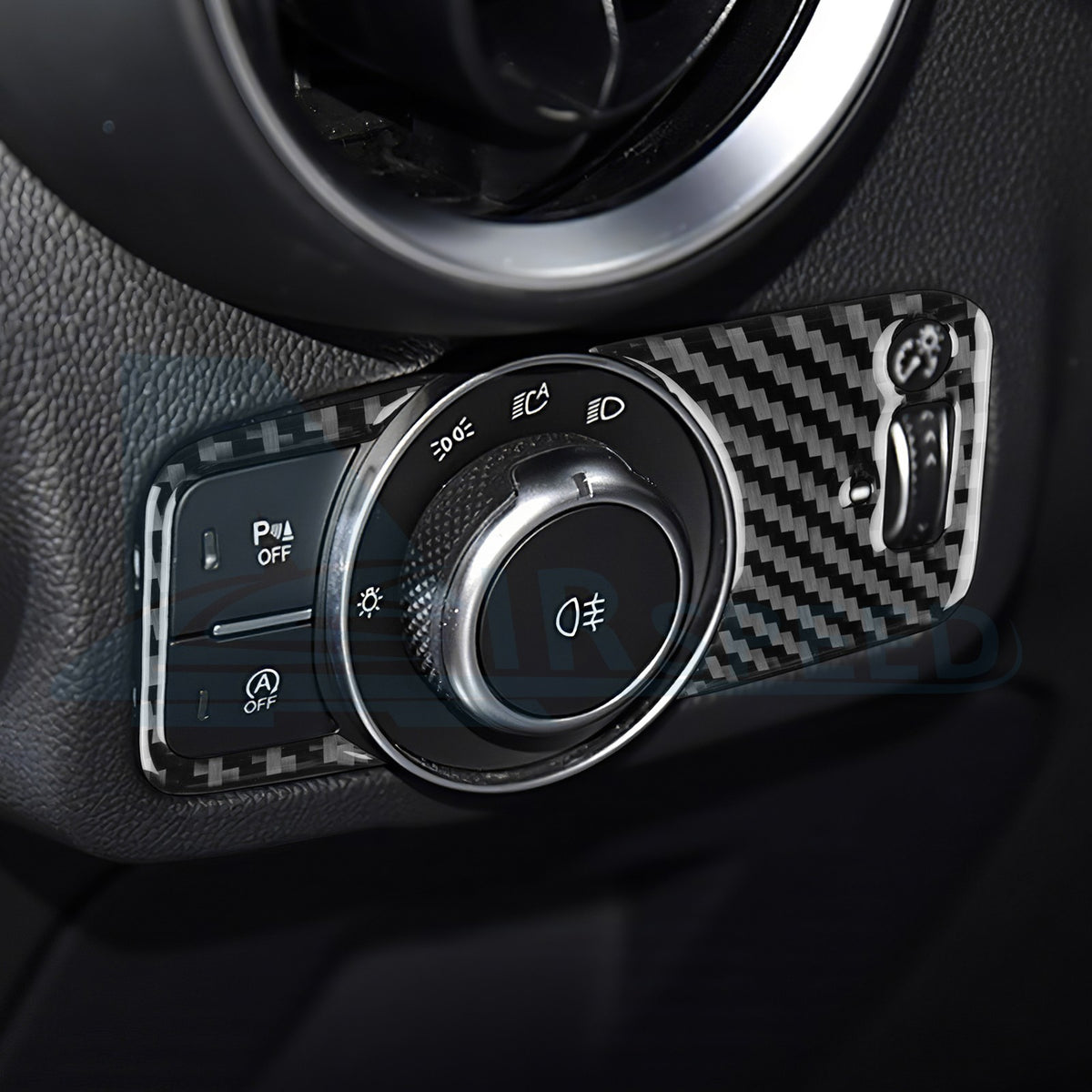 For Alfa Romeo Giulia 15-2016 Headlight Switch Button Frame Sticker Carbon Fiber（U.S. Stock）