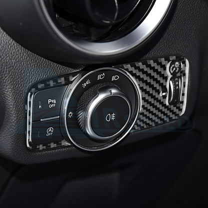 For Alfa Romeo Giulia 15-2016 Headlight Switch Button Frame Sticker Carbon Fiber（U.S. Stock）