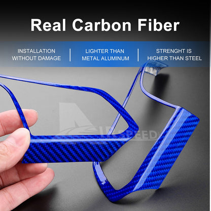 Steering Wheel Button Frame Sticker Blue Carbon Fiber for Corvette C8 2020-2025
