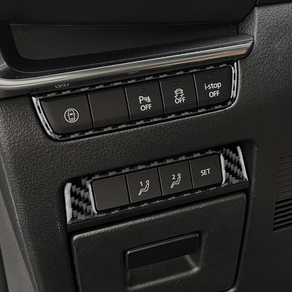 Seat Memory Button Frame Anti Slip Black Carbon For Mazda 3 Axela 2019-2025