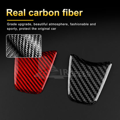 Red Carbon Steering Wheel Interior Chin Sticker for FIAT 500 Abarth 595 2012-15 - detail view 6