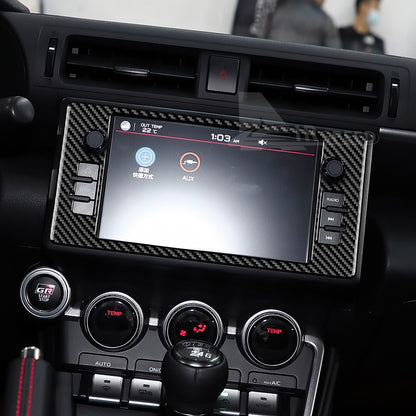 For Subaru BRZ GR86 2021-2026 Black Center Navigation Screen Cover Carbon Fiber（U.S. Stock）