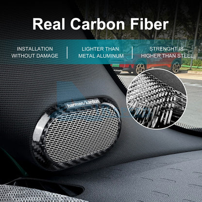 MINI F55 F56 F57 F65 F66 F67 A Pillar Speaker Cover Black Dry Carbon - detail view 6