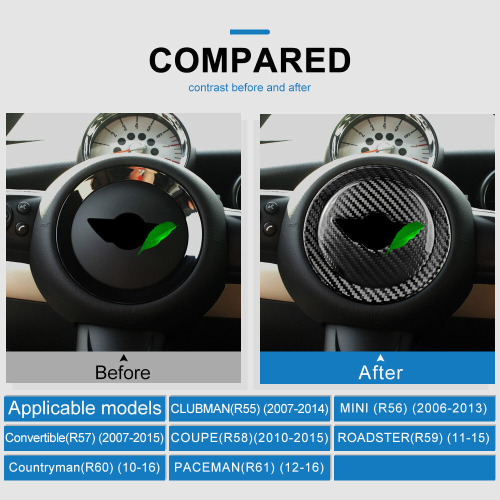 Steering Wheel Cover Hrad Carbon Fiber For Mini R55 R56 R57 R58 R59 R60 R61 - detail view 3