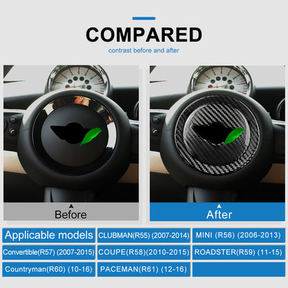 Steering Wheel Cover Hrad Carbon Fiber For Mini R55 R56 R57 R58 R59 R60 R61 - detail view 3